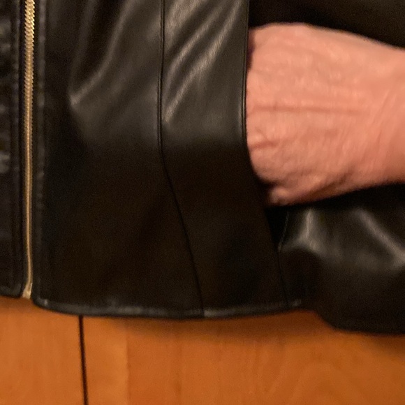 Cole Haan Faux Leather Black Moto Jacket - Brand New W/O Tags - Picture 3 of 5